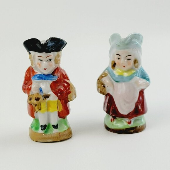 Miniature Colonel Couple Figurine Pitchers, Vintage 1945-52 Occupied Japan, Smal - Picture 1 of 10